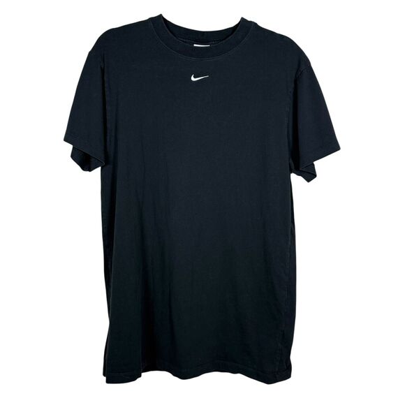 Nike Center Swoosh Logo Tee T-shirt Womens S Black Basic - Picture 1 of 8